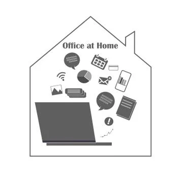 Remote work - flat vector icon. Work freelance, online work Stock Illustration