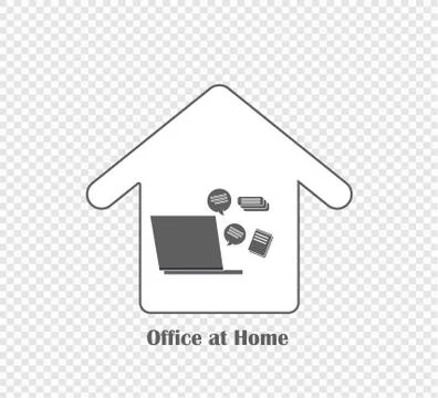 Remote work - flat vector icon. Work freelance, online work. Self-isolation a Stock Illustration