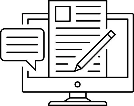 Remote work. Freelancing icons set. Laptop, home office, tasks, deadlines Stock Illustration