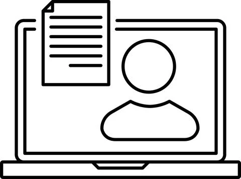 Remote work. Freelancing icons set. Laptop, home office, tasks, deadlines Stock Illustration