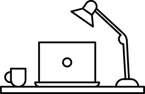 Remote work. Freelancing icons set. Laptop, home office, tasks, deadlines Stock Illustration