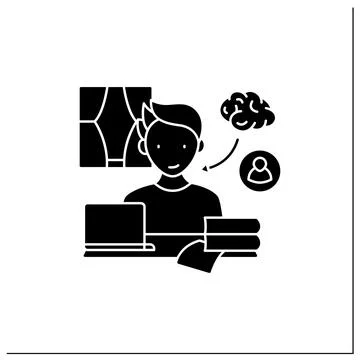 Remote work glyph icon Stock Illustration