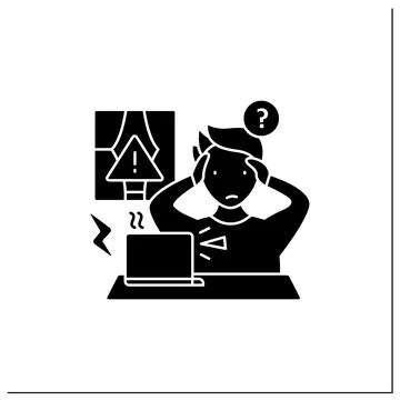 Remote work glyph icon 스톡 일러스트
