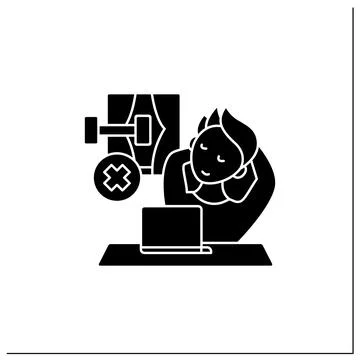 Remote work glyph icon Stock Illustration