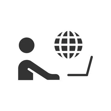 Remote work glyph vector icon isolated Illustrazione stock