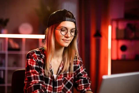 Remote work at home. Freelance and people concept. Stock Photos