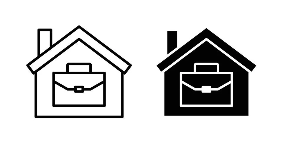 Remote work from home icon bundle for website design projects Stock Illustration