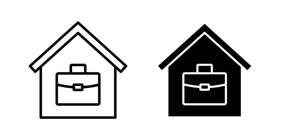 Remote work from home icon for web projects Stock Illustration