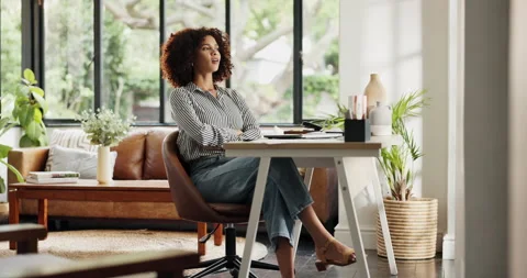 Remote work from home, laptop and woman with arms crossed, finished project and Stock Footage 329367923