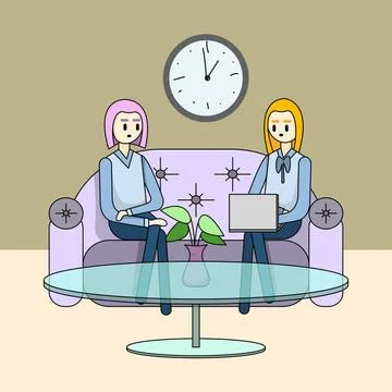 Remote work at home, new trend - Vector Remote work at home, new trend - V... Stock Photos