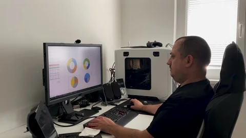 Remote work at home in quarantine in self-isolation mode during a pandemic of Video stock 131757092