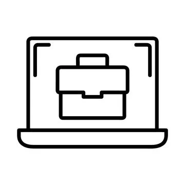 Remote work icon. Flat bag pictogram for web. Line stroke. Isolated on white  Stock Illustration