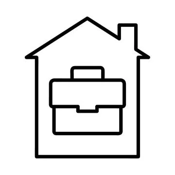 Remote work icon. Flat pictogram for web. Line stroke. Isolated on white back Stock Illustration