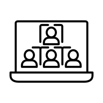 Remote work icon. Flat pictogram for web. Line stroke. Isolated on white back Stock Illustration