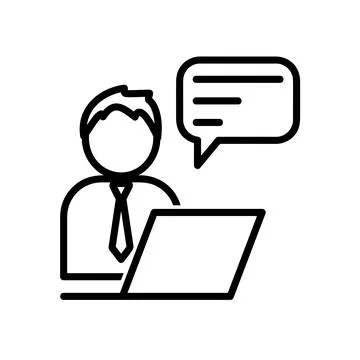 Remote work icon. Flat pictogram for web. Line stroke. Isolated on white back Stock Illustration