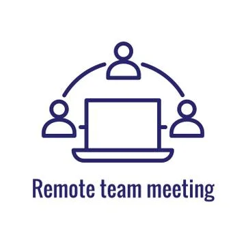 Remote work icon with work from home concept Stock Illustration