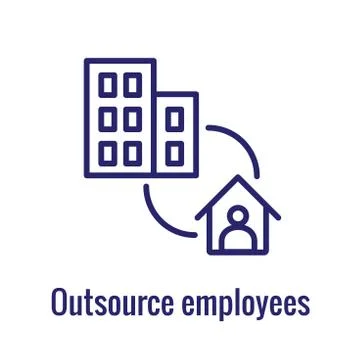 Remote work icon with work from home concept Stock Illustration