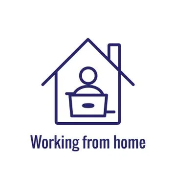 Remote work icon with work from home concept Stock Illustration
