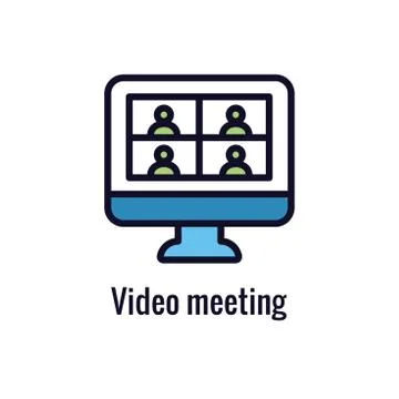 Remote work icon with work from home concept Stock Illustration