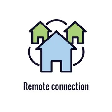 Remote work icon with work from home concept Stock Illustration