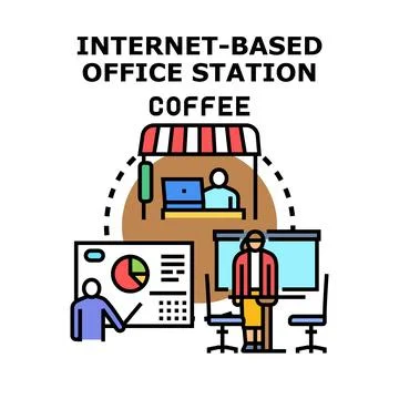 Remote work internet based office station concept イラスト素材