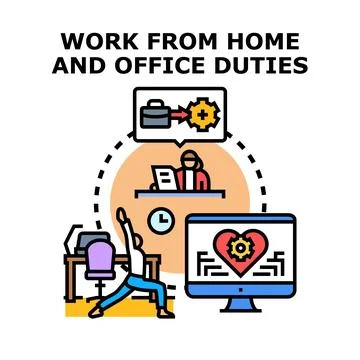 Remote work life balance and business productivity Illustrazione stock