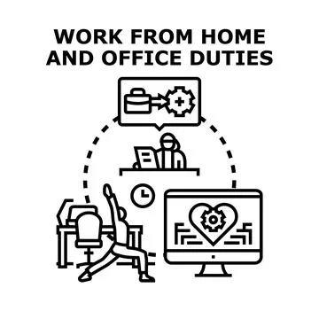 Remote work life balance and business productivity Ilustración de archivo