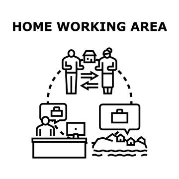 Remote work lifestyle creating modern home working opportunities Stock Illustration