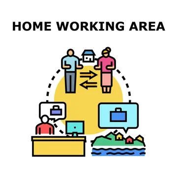 Remote work lifestyle creating modern home working opportunities Stock Illustration
