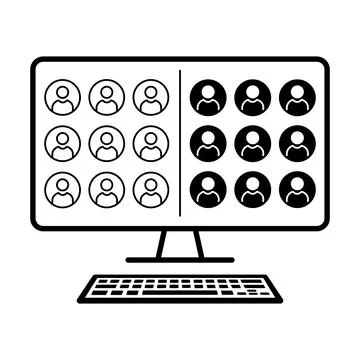 Remote work line icon business vector illustrator design. Stock Illustration