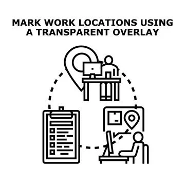 Remote work location planning and task management Stock Illustration