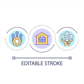 Remote work loop concept icon Illustrazione stock