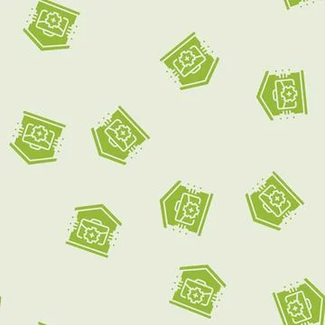 Remote work modern business glyph seamless pattern Stock Illustration
