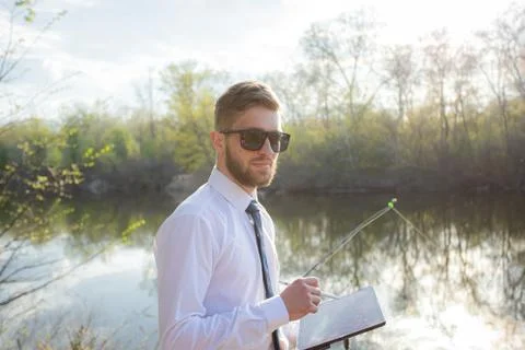 Remote work online. Work outside the office Foto stock