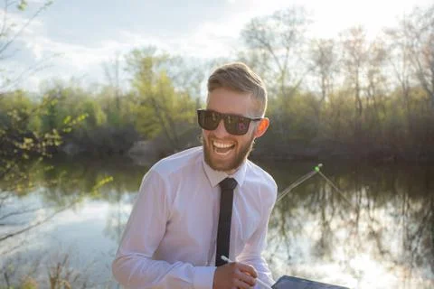Remote work online. Work outside the office Stock Photos