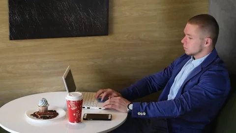 Remote work over a Cup of coffee Stock Footage 74102540