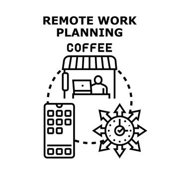 Remote work planning and task management concept Stock Illustration