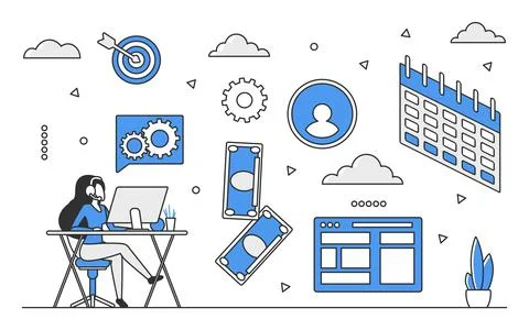 Remote work program Illustrazione stock