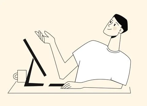 Remote work, social networking, cv, exam preparation, homework Stock Illustration