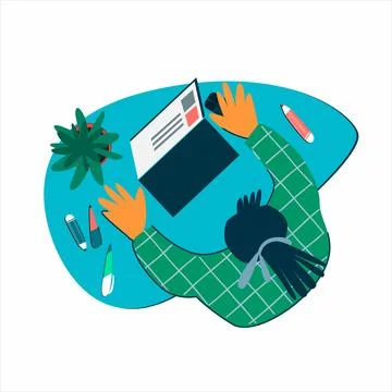 Remote work, social networking, cv, exam preparation, homework Stock Illustration