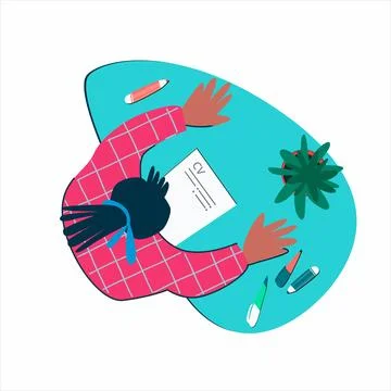 Remote work, social networking, cv, exam preparation, homework Stock Illustration