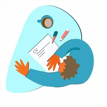Remote work, social networking, cv, exam preparation, homework Stock Illustration
