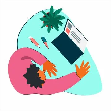 Remote work, social networking, cv, exam preparation, homework Stock Illustration