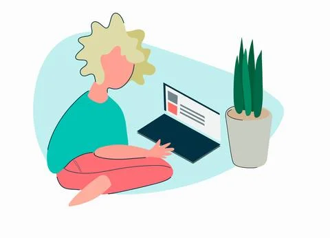 Remote work, social networking, cv, exam preparation, homework Stock Illustration