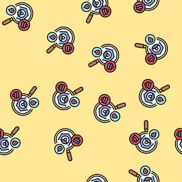 Remote work specialist hiring head hunting vector seamless pattern Stock Illustration