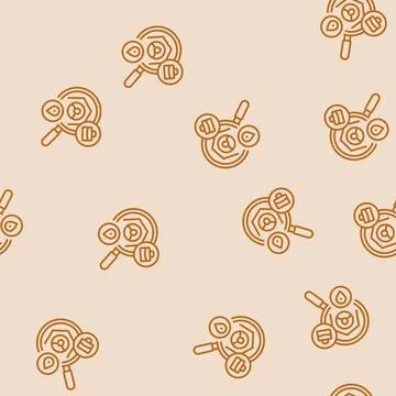 Remote work specialist hiring head hunting line seamless pattern Stock Illustration