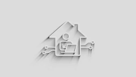 Remote work symbol 3d with shadow Stock Footage 337538130