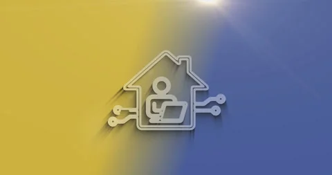 Remote work symbol 3d with shadow Stock Footage 337702431