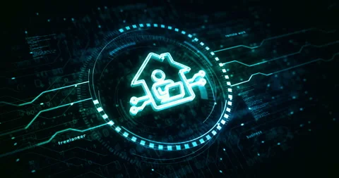Remote work symbol digital concept Stock Footage 337407929