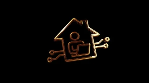 Remote work symbol digital concept Stock Footage 337538179